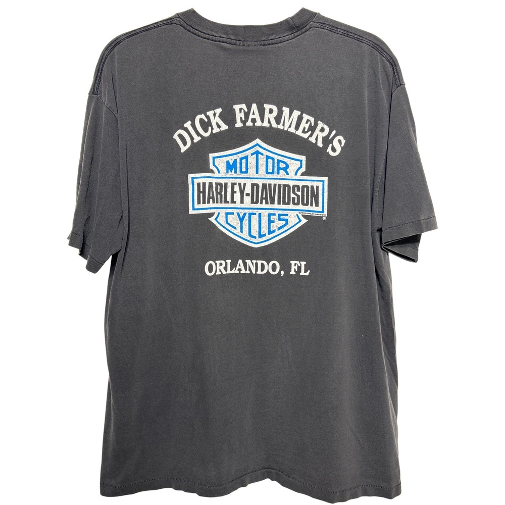 VTG‎ Harley Davidson Wolf Moon T-Shirt Dick Farmers Orlando FL Size Large - Picture 8 of 10